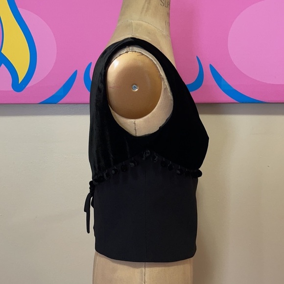 Moschino Cheap and Chip Black Velvet Tassel Top - Picture 7 of 15